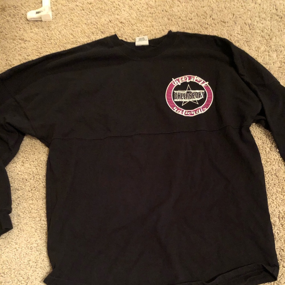 black long sleeve cheer sport shirt